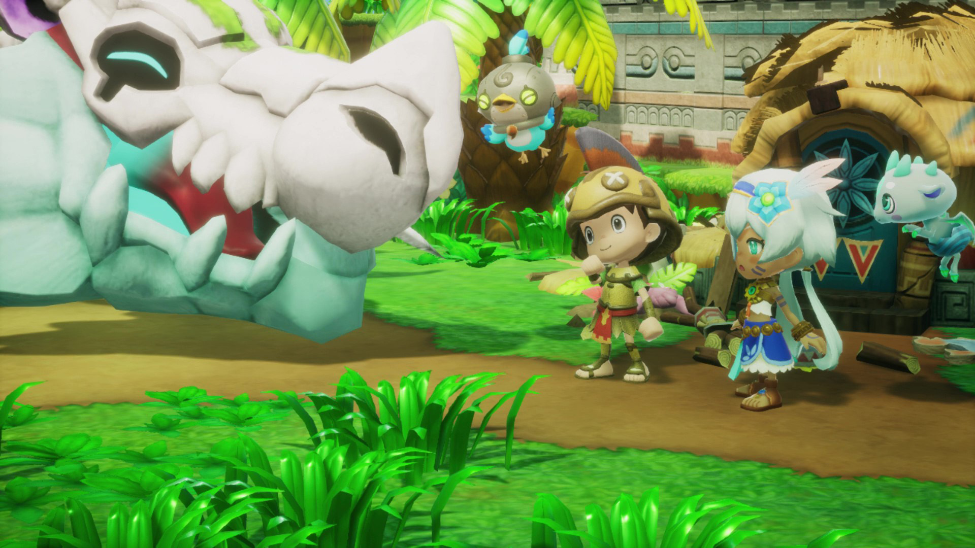 ファンタジーライフiのキャラクターとモンスターが登場する場面